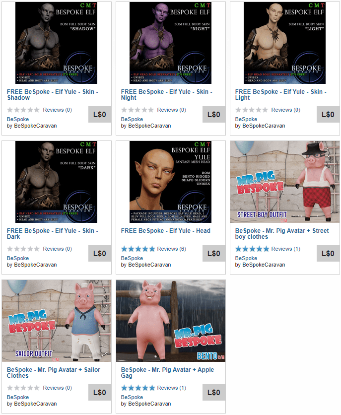 FREE Heads, Skins, Avatars, and Clothes from&nbsp;BeSpoke